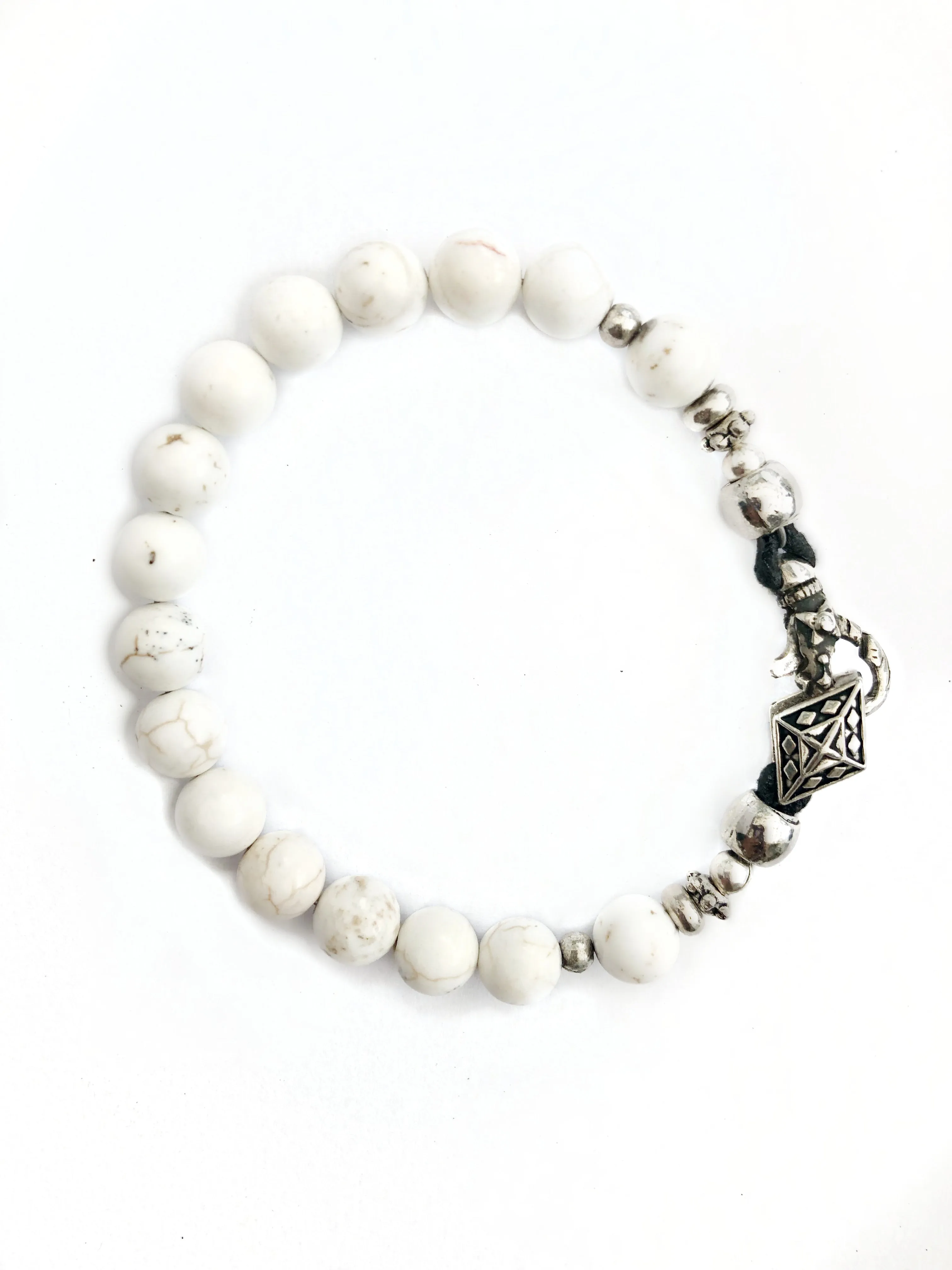 White Turquoise Sterling Bracelet