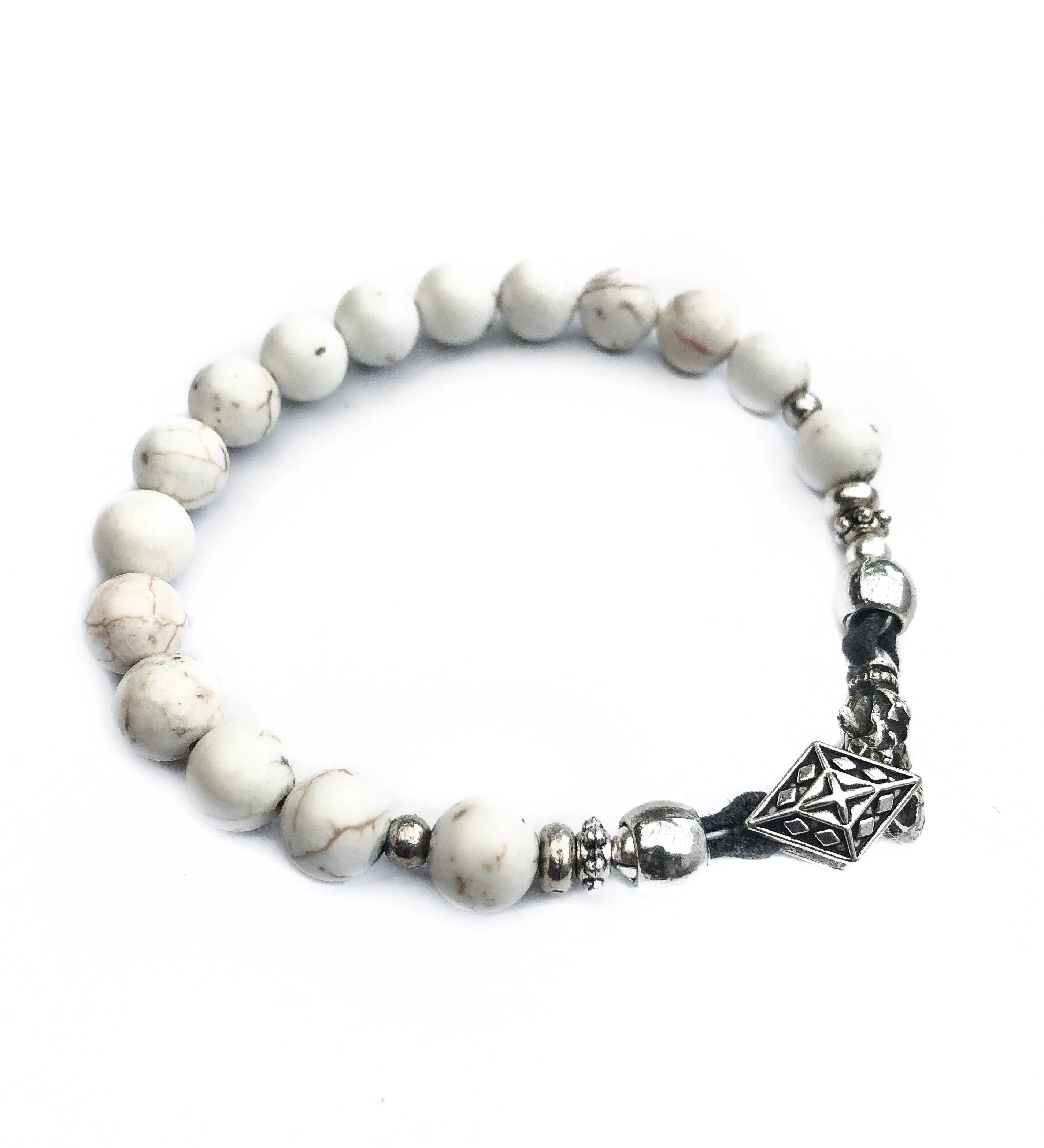 White Turquoise Sterling Bracelet