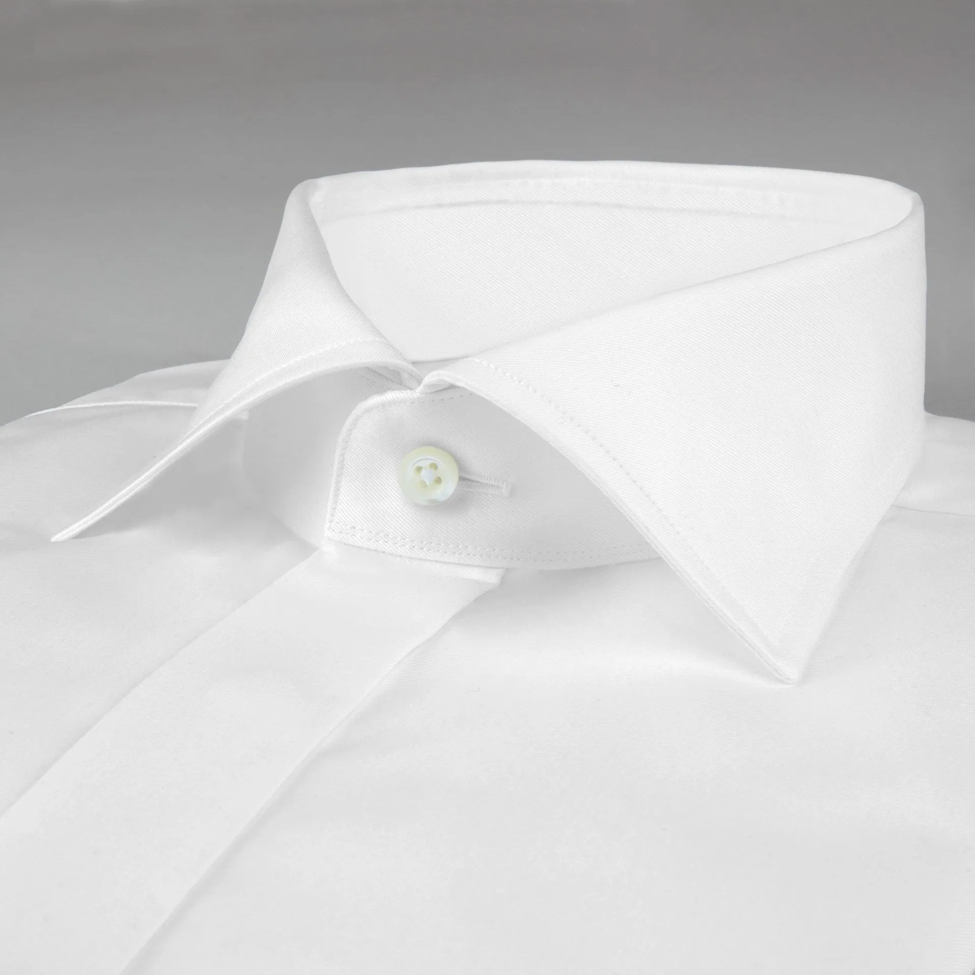 White Twill Evening Shirt, French Cuffs
