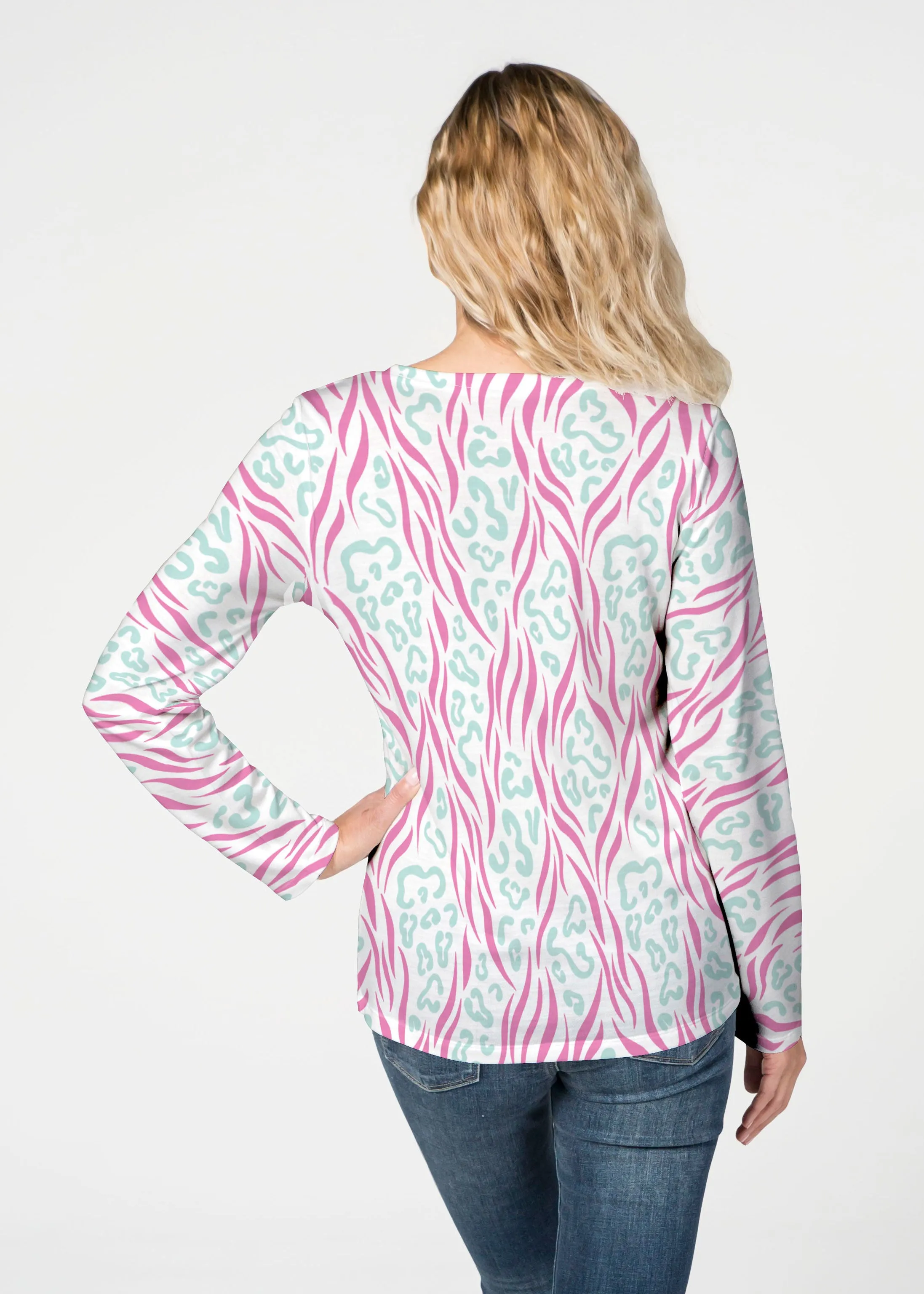 Wild Duo Berry (7937) ~ French Terry V-neck Top