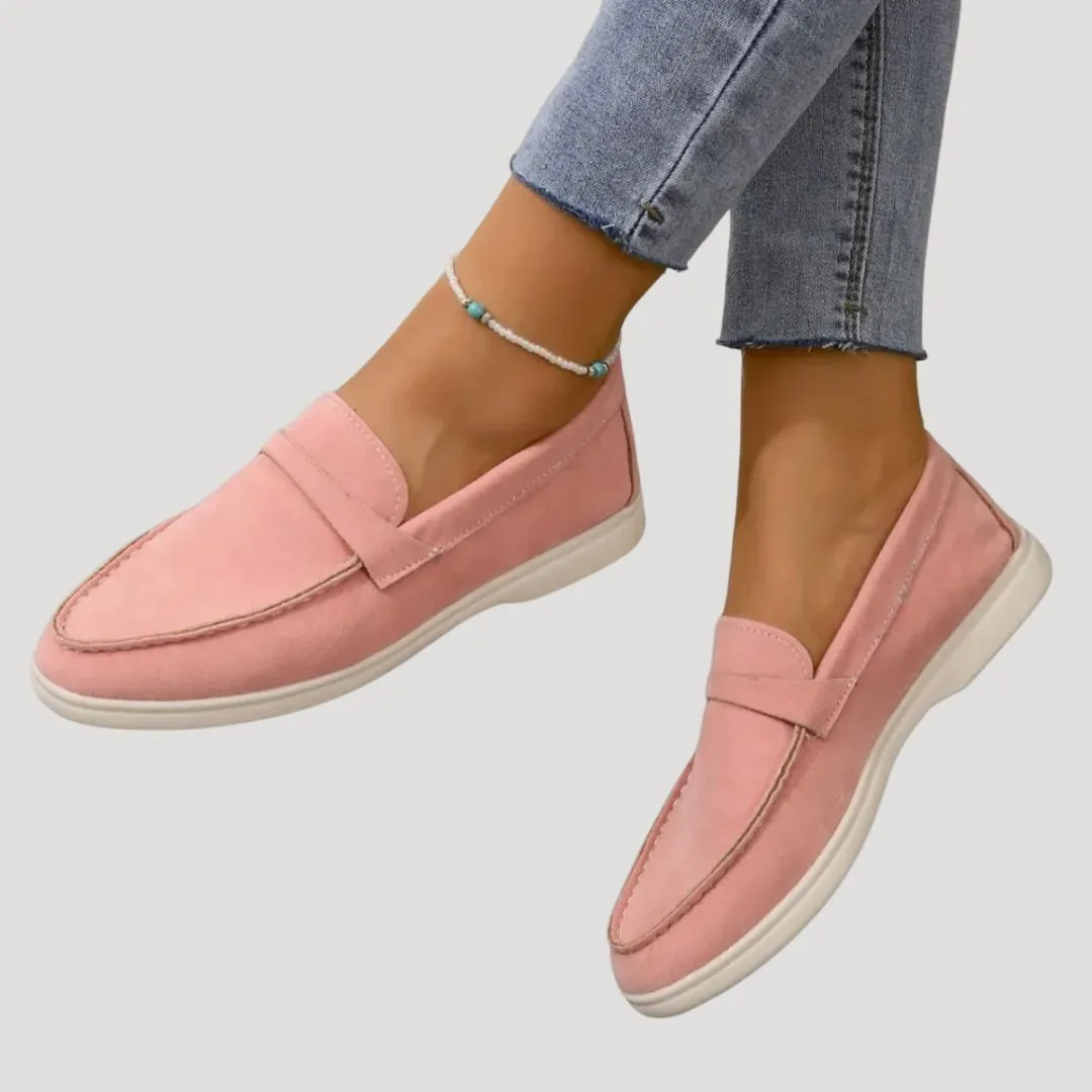 Women suede casual loafer shoes
