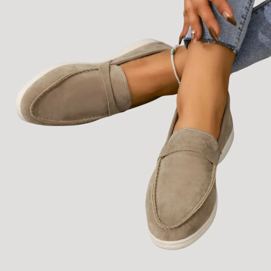 Women suede casual loafer shoes
