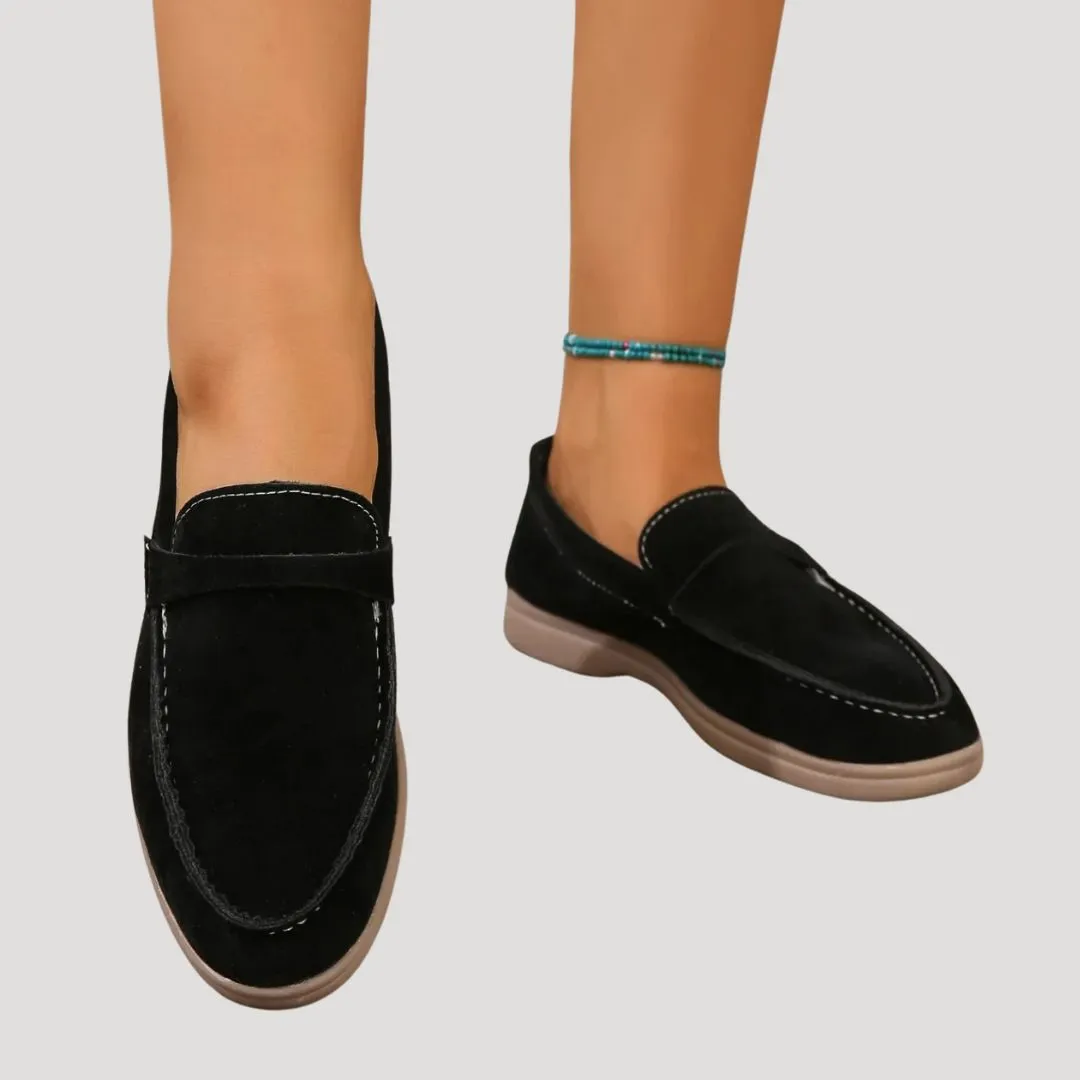 Women suede casual loafer shoes