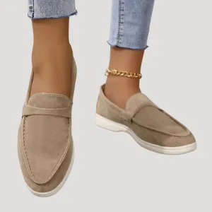 Women suede casual loafer shoes