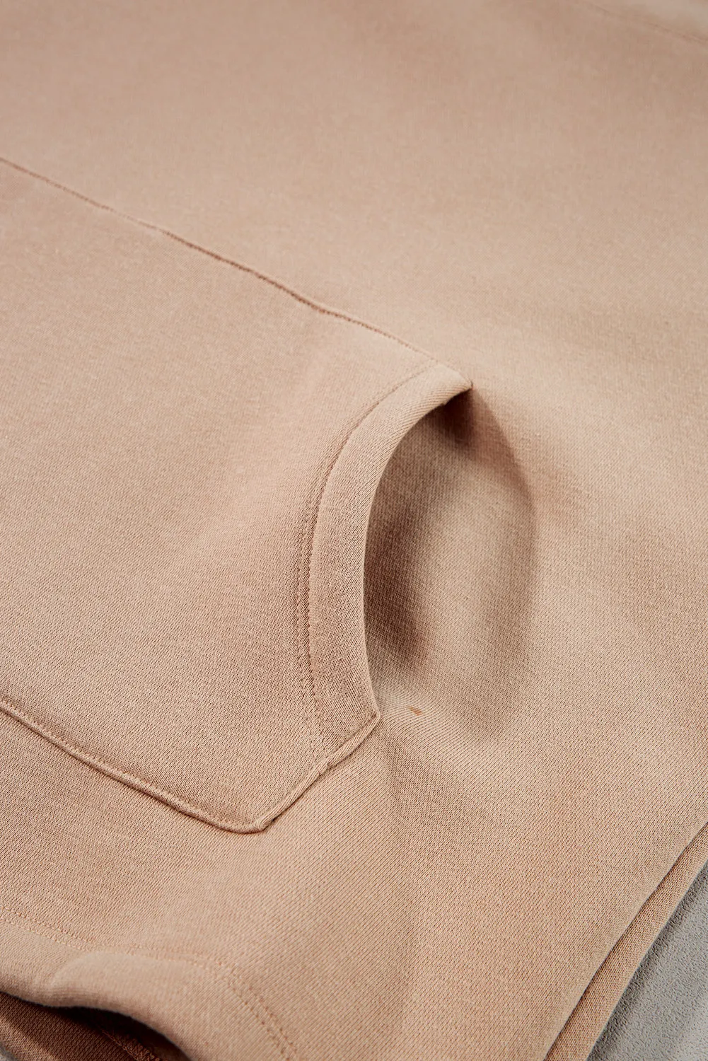 Womens Beige Drawstring Turtleneck Sweatshirt