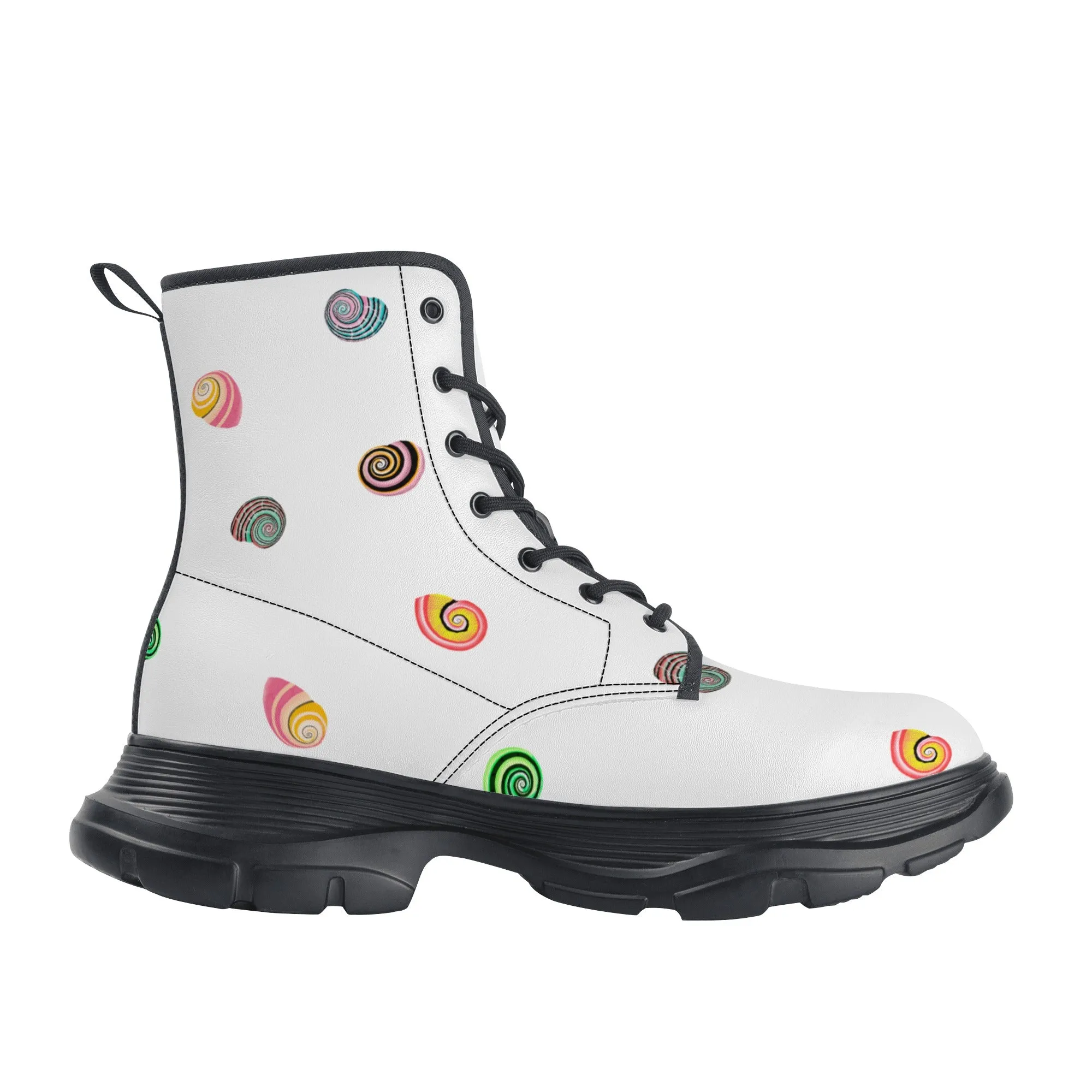 Women's Leather Chunky Boots