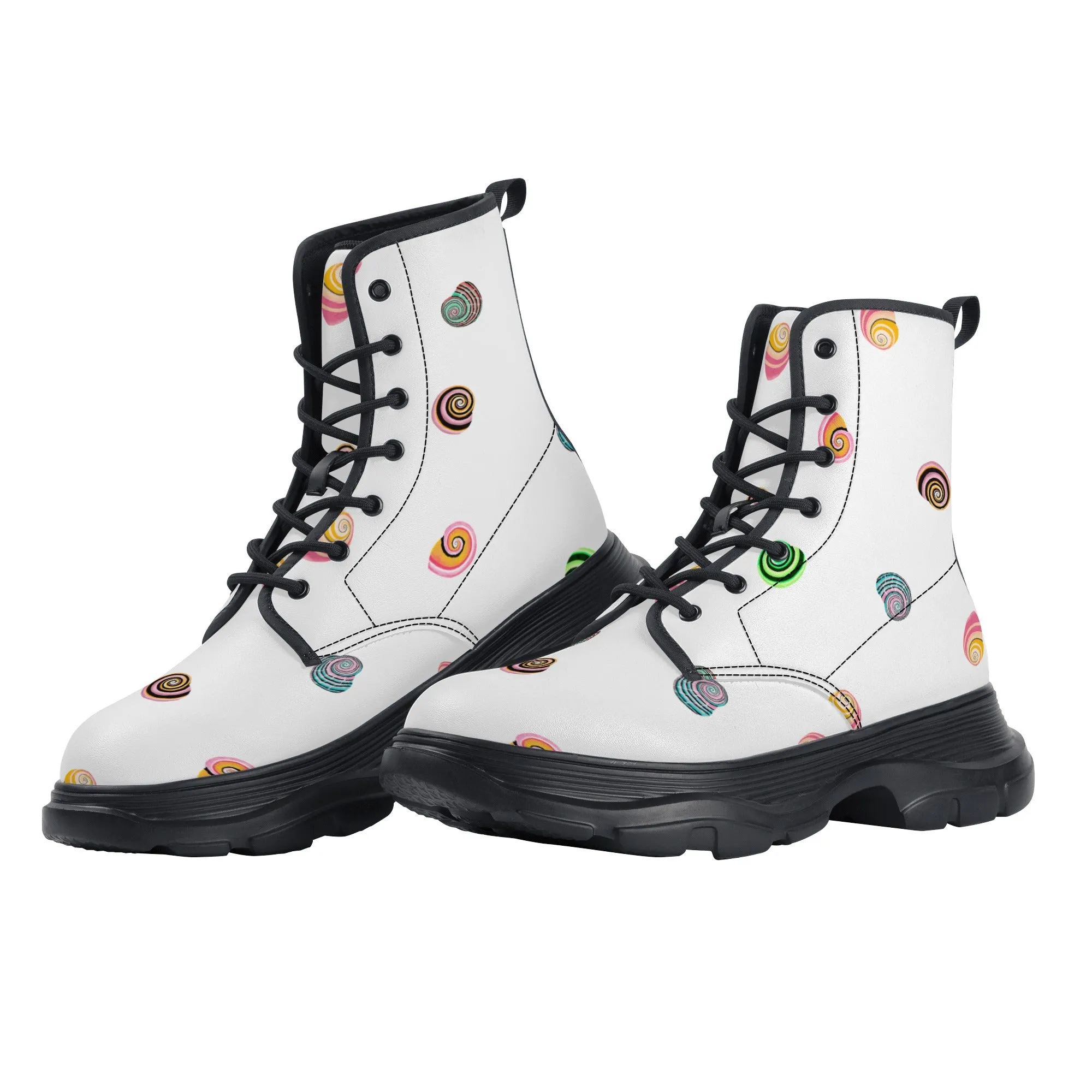 Women's Leather Chunky Boots