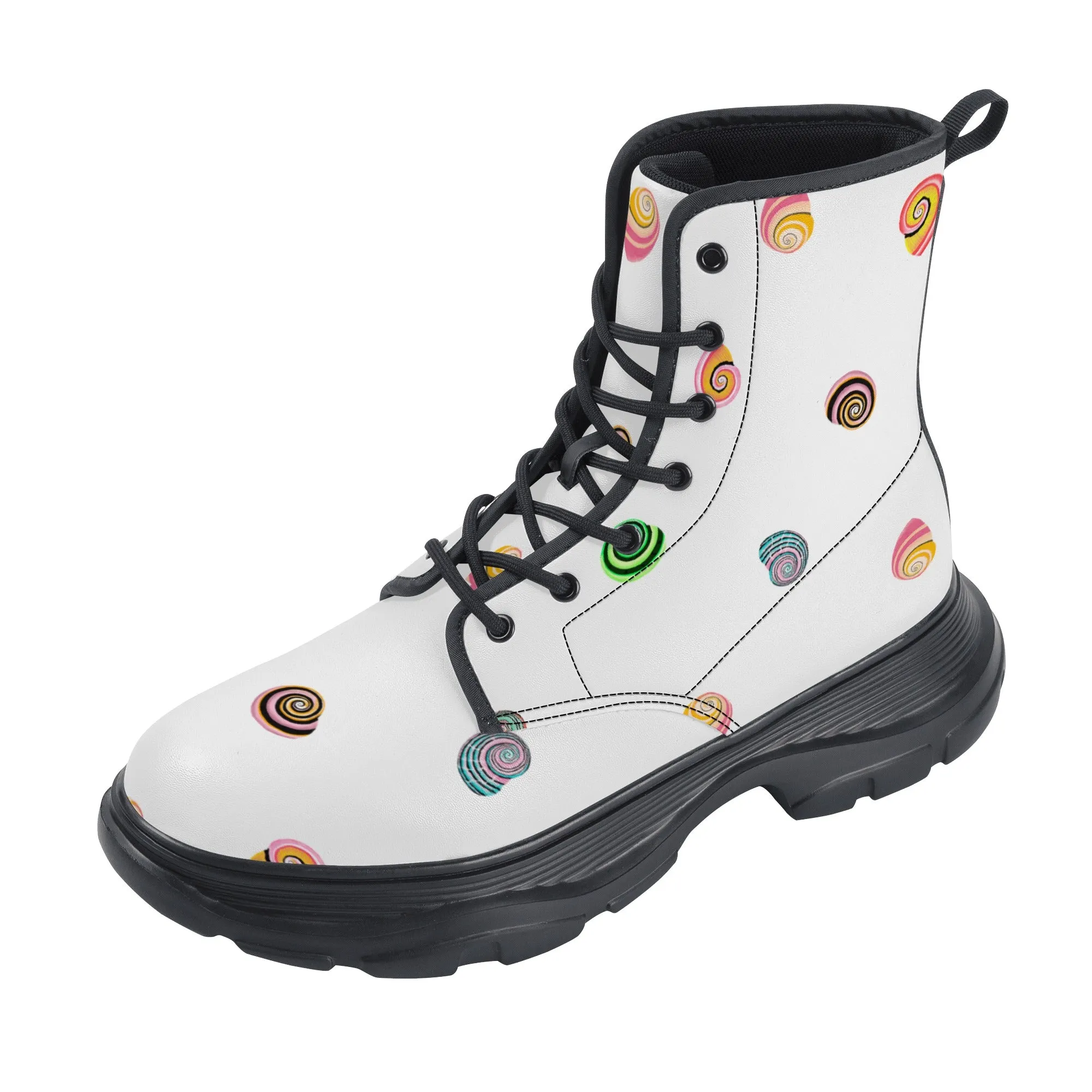 Women's Leather Chunky Boots