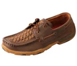 Women’s Twisted X Driving Mocs D Toe Woven Tan/Brown- WDM0140