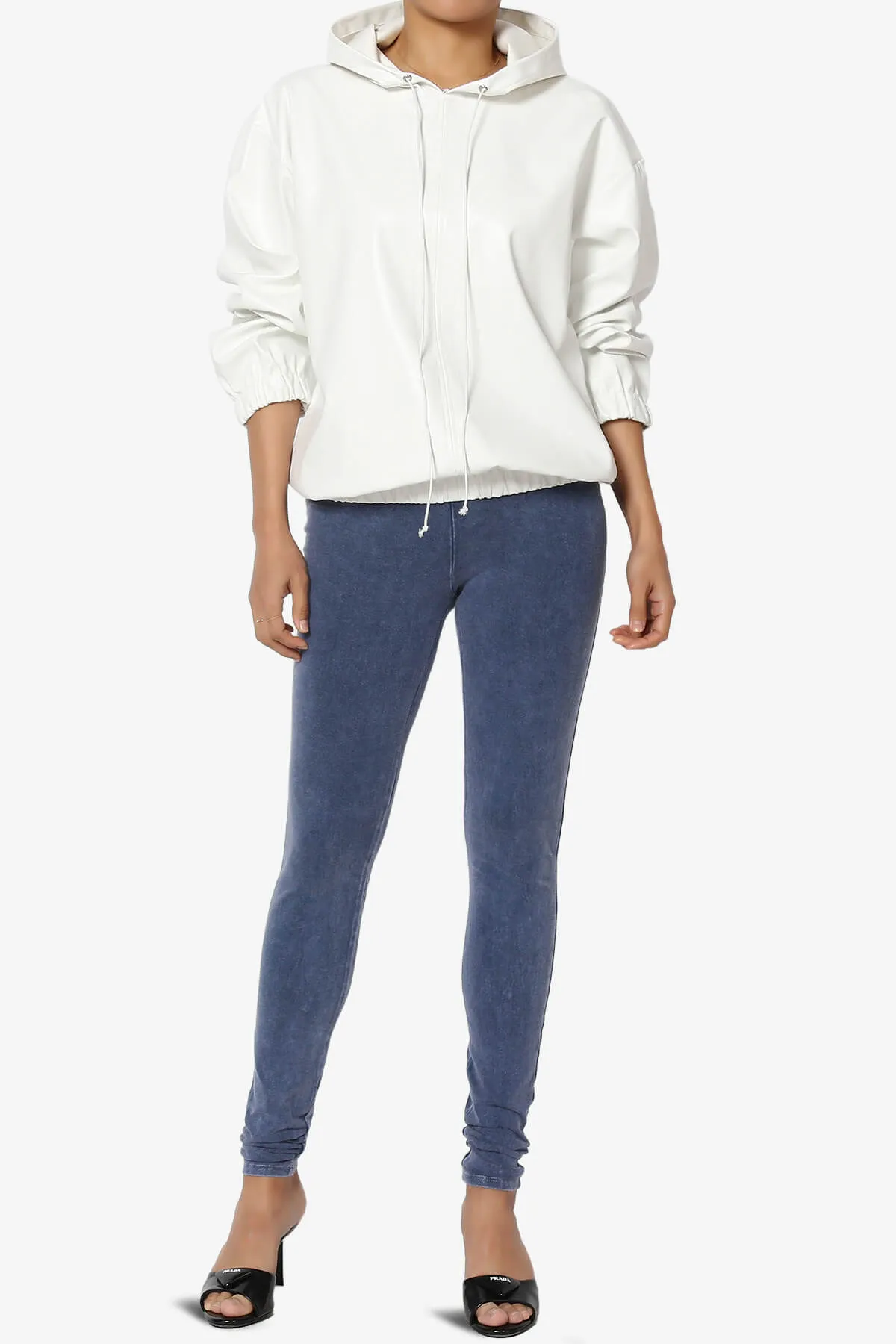 Xandra Faux Leather Oversized Hoodie