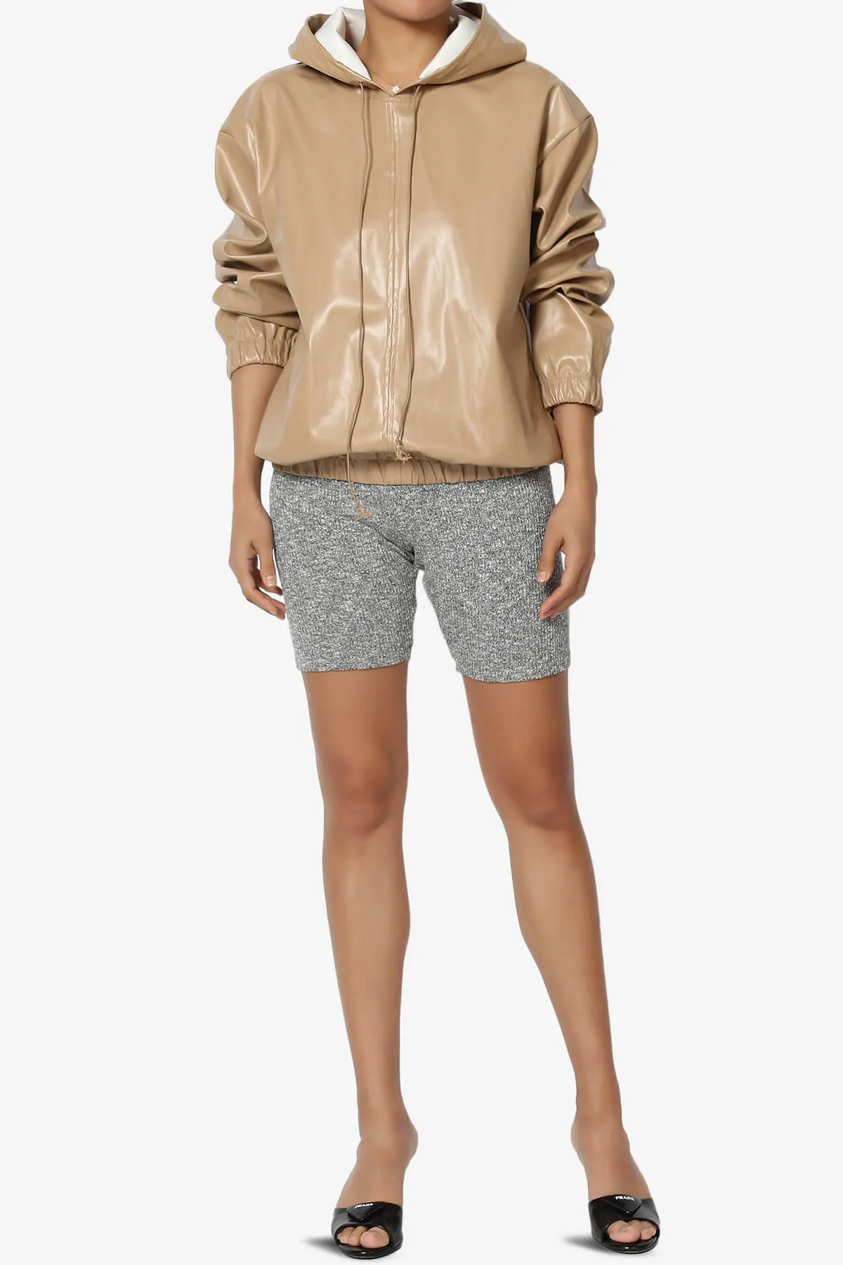 Xandra Faux Leather Oversized Hoodie