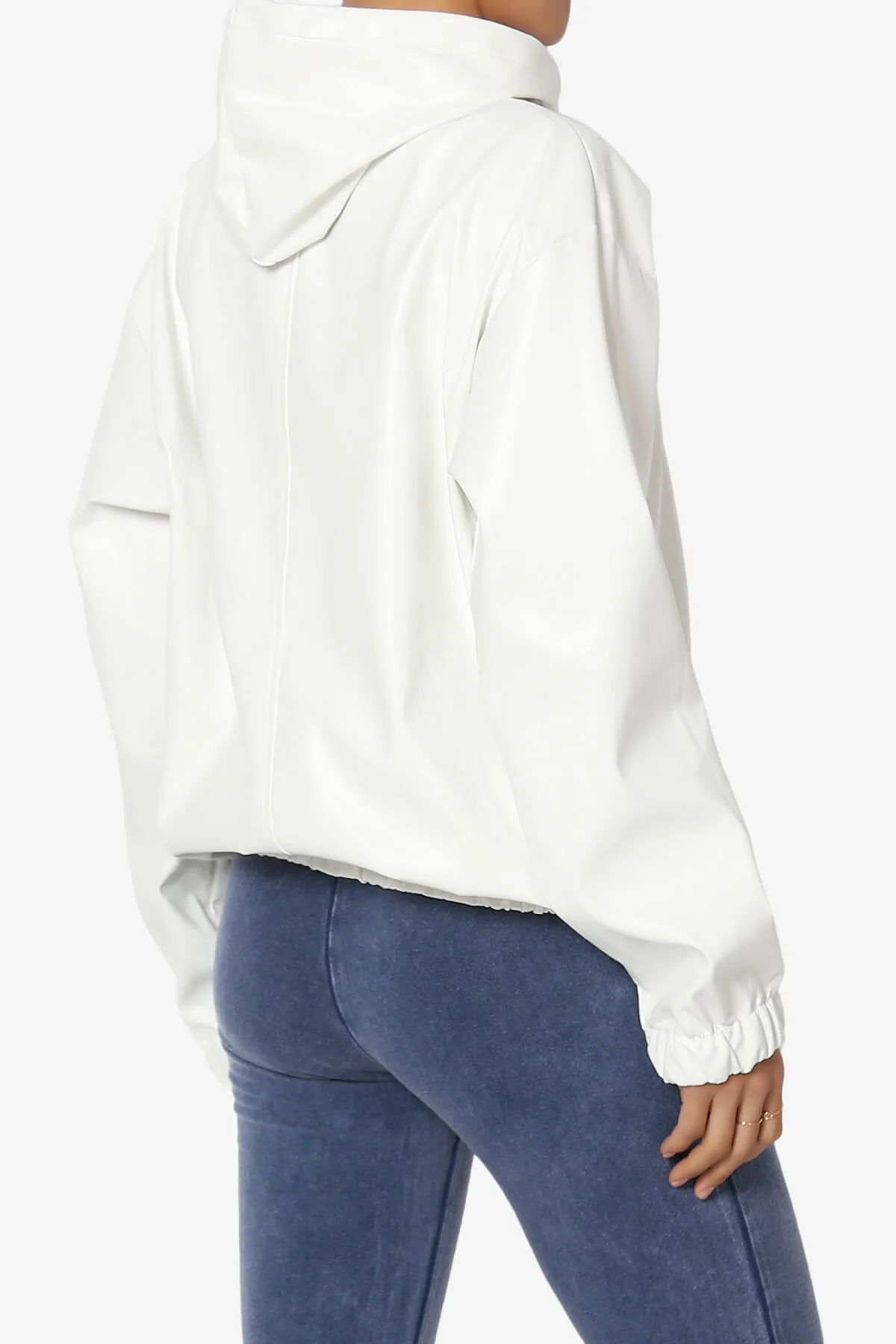 Xandra Faux Leather Oversized Hoodie