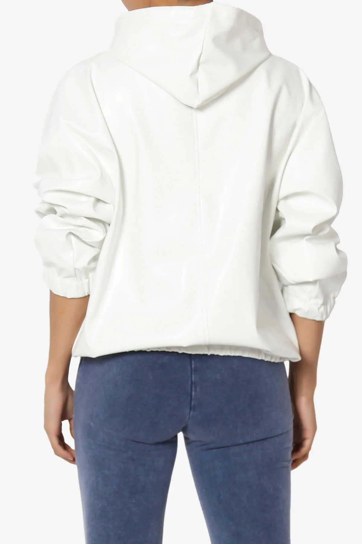 Xandra Faux Leather Oversized Hoodie