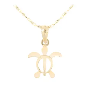 Yellow Gold Honu(Hawaiian Turtle) Kid size Pendant (Chain Sold Separately)