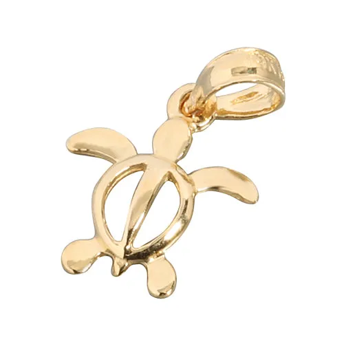 Yellow Gold Honu(Hawaiian Turtle) Kid size Pendant (Chain Sold Separately)
