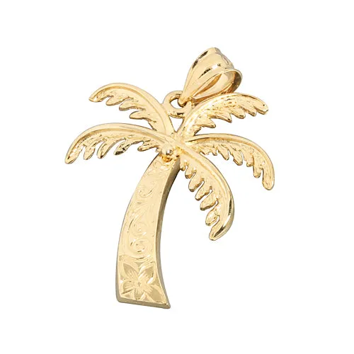 Yellow Gold Palm Tree Pendant(M) (Chain Sold Separately)