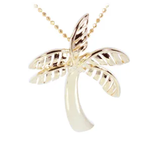 Yellow Gold Plated Sterling Silver Shiny Palm Tree Pendant (Chain Sold Separately)