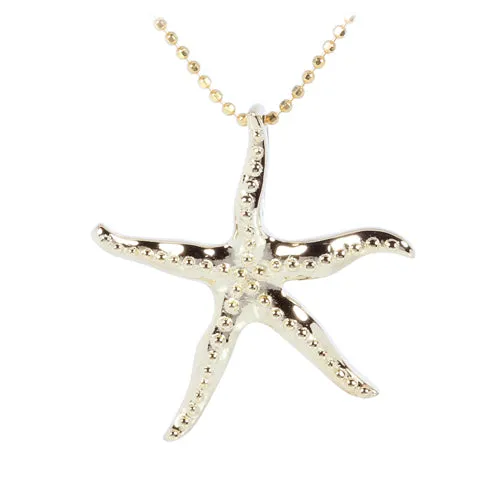 Yellow Gold Plated Sterling Starfish Pendant(M) (Chain Sold Separately)